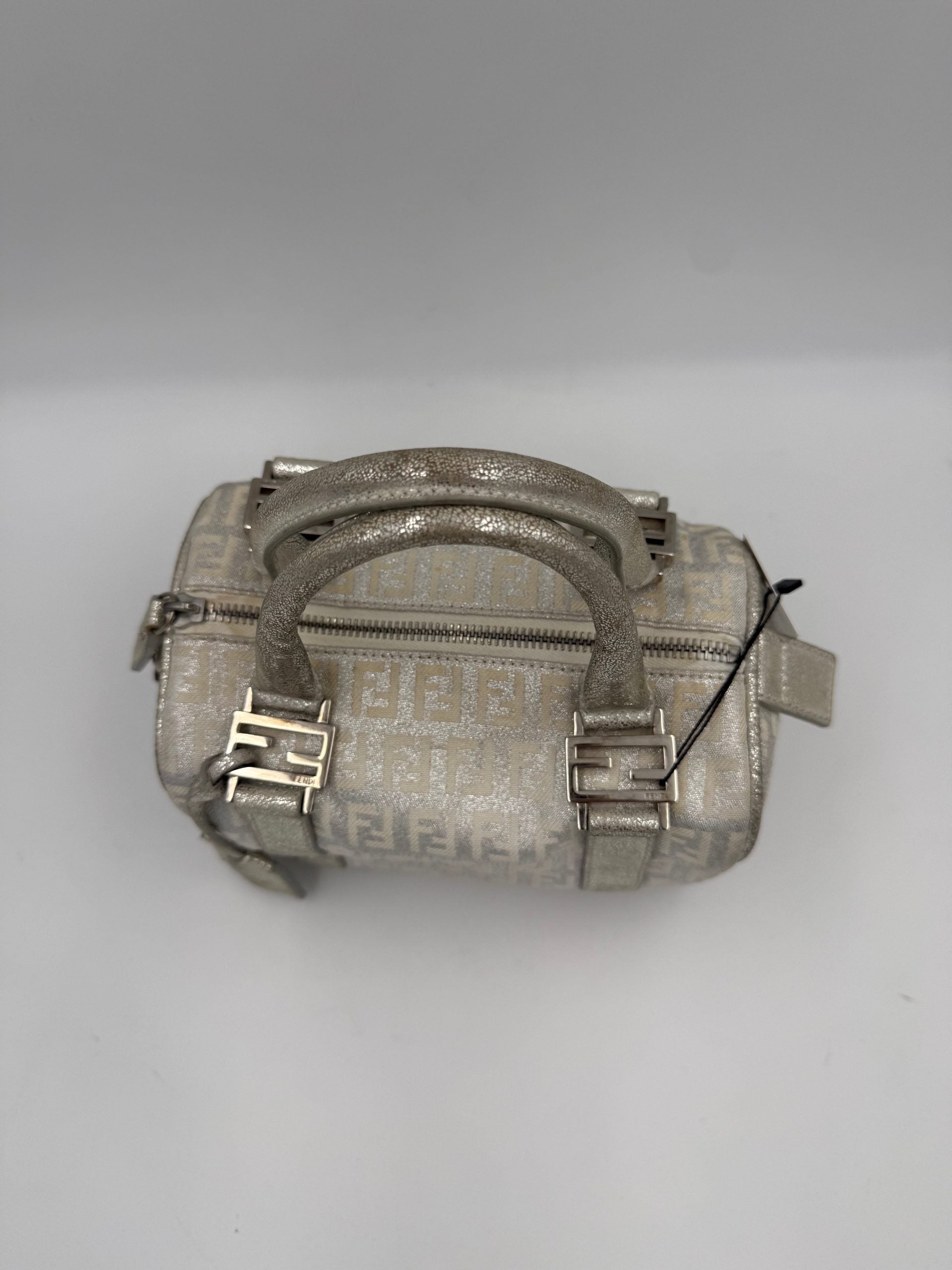 Fendi FENDI Mini Bauletto FF Zucchino Laminated Handbag