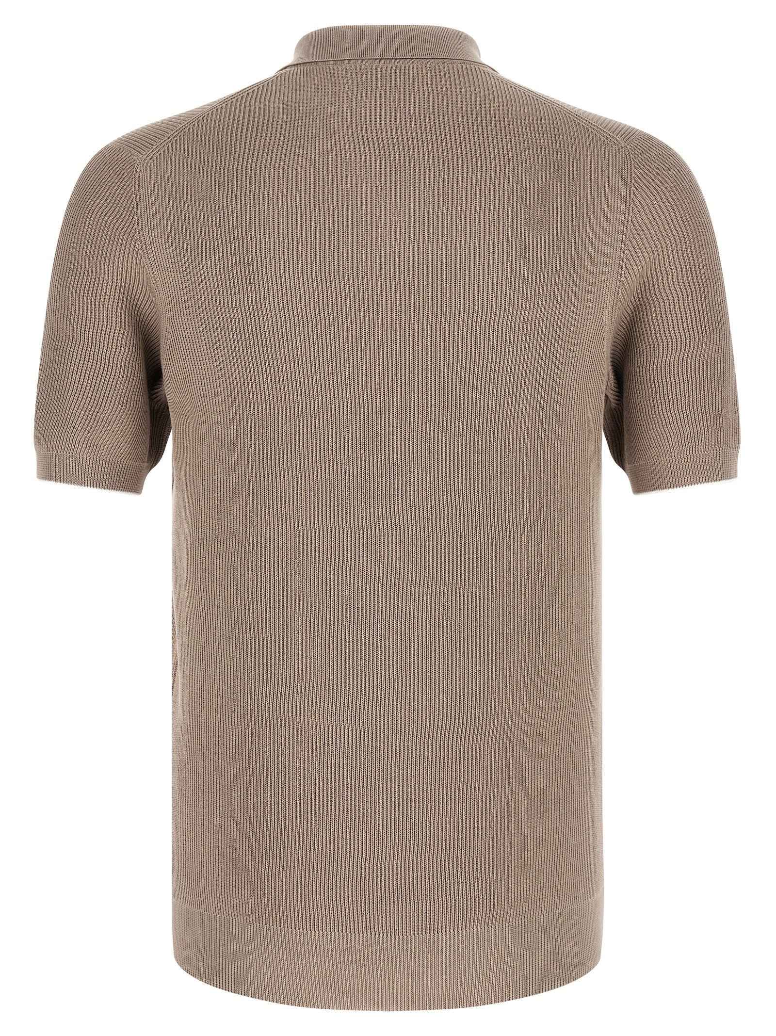 Brunello Cucinelli Brown Cotton Polo Shirt