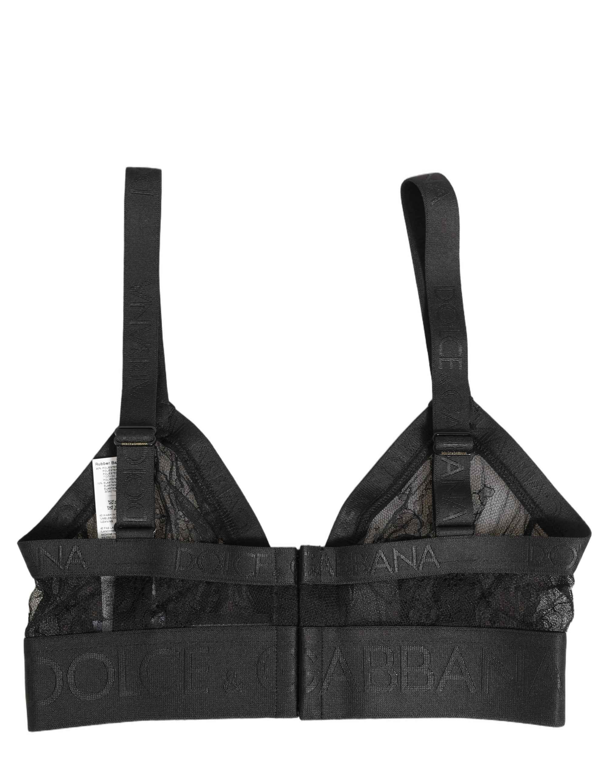Dolce & Gabbana Black Logo Monogram Soft Cup Brassiere Underwear