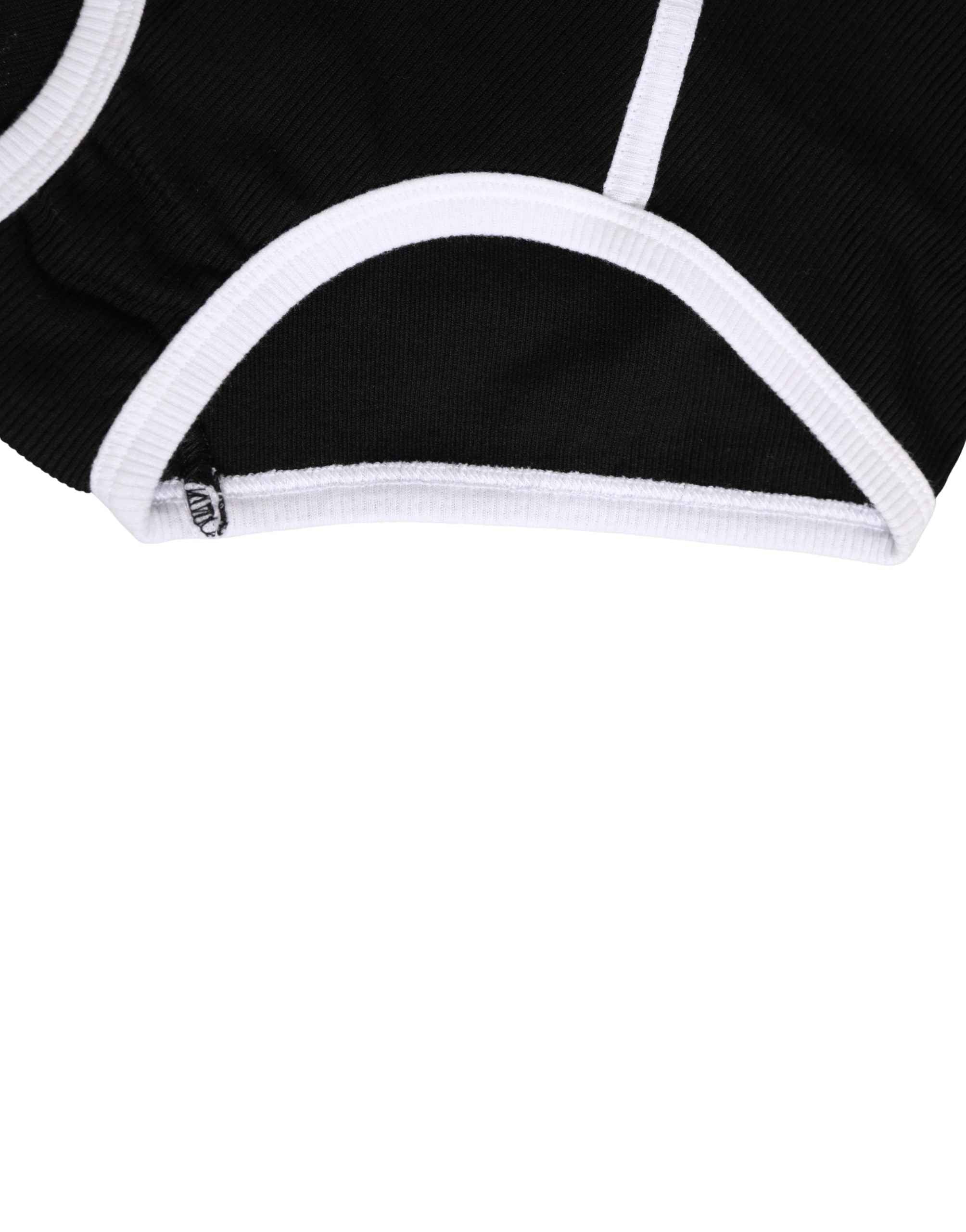 Dolce & Gabbana Black White Logo Waistband Coulotte Panty Underwear