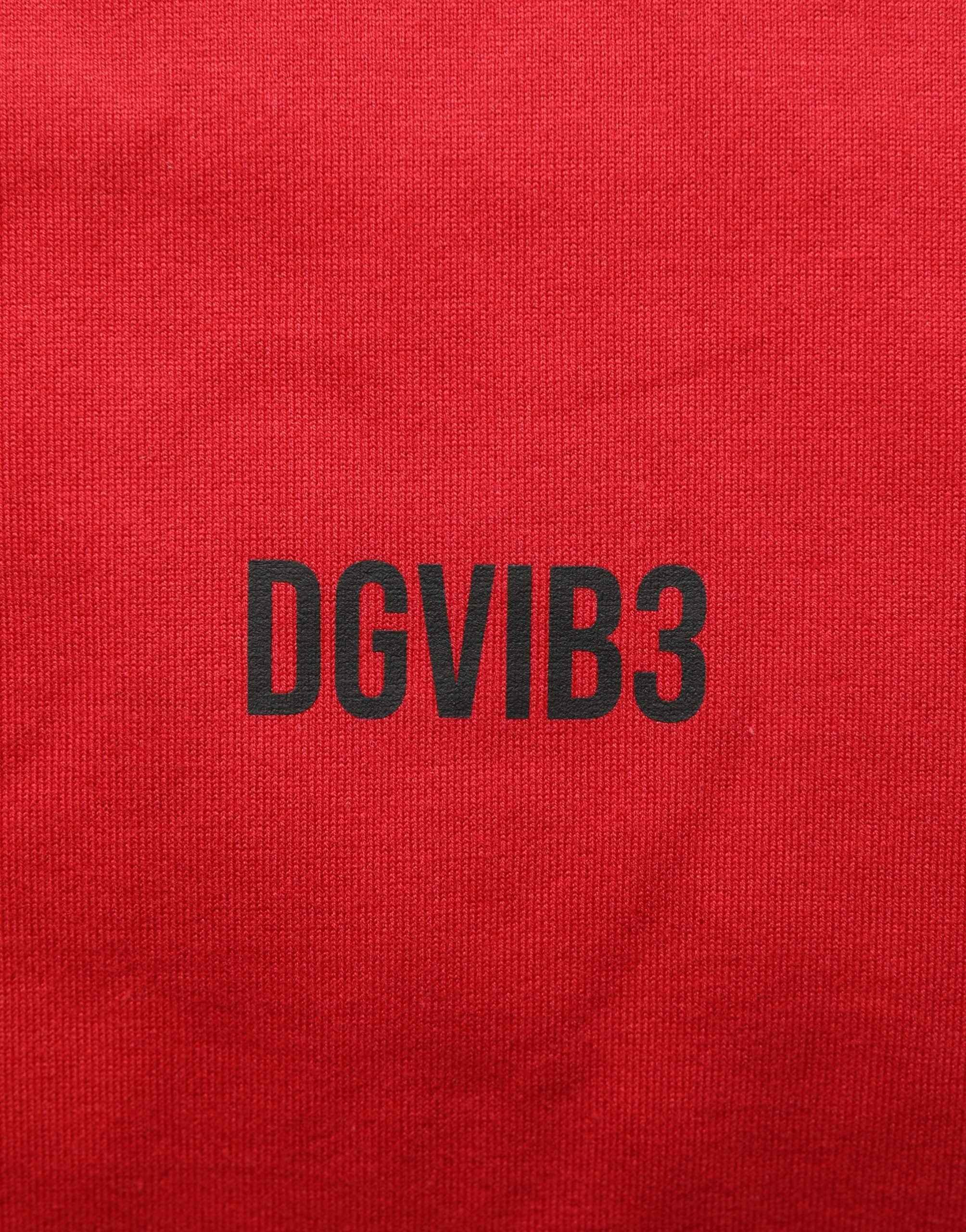 Dolce & Gabbana Red Cotton Graphic Print Crew Neck T-shirt