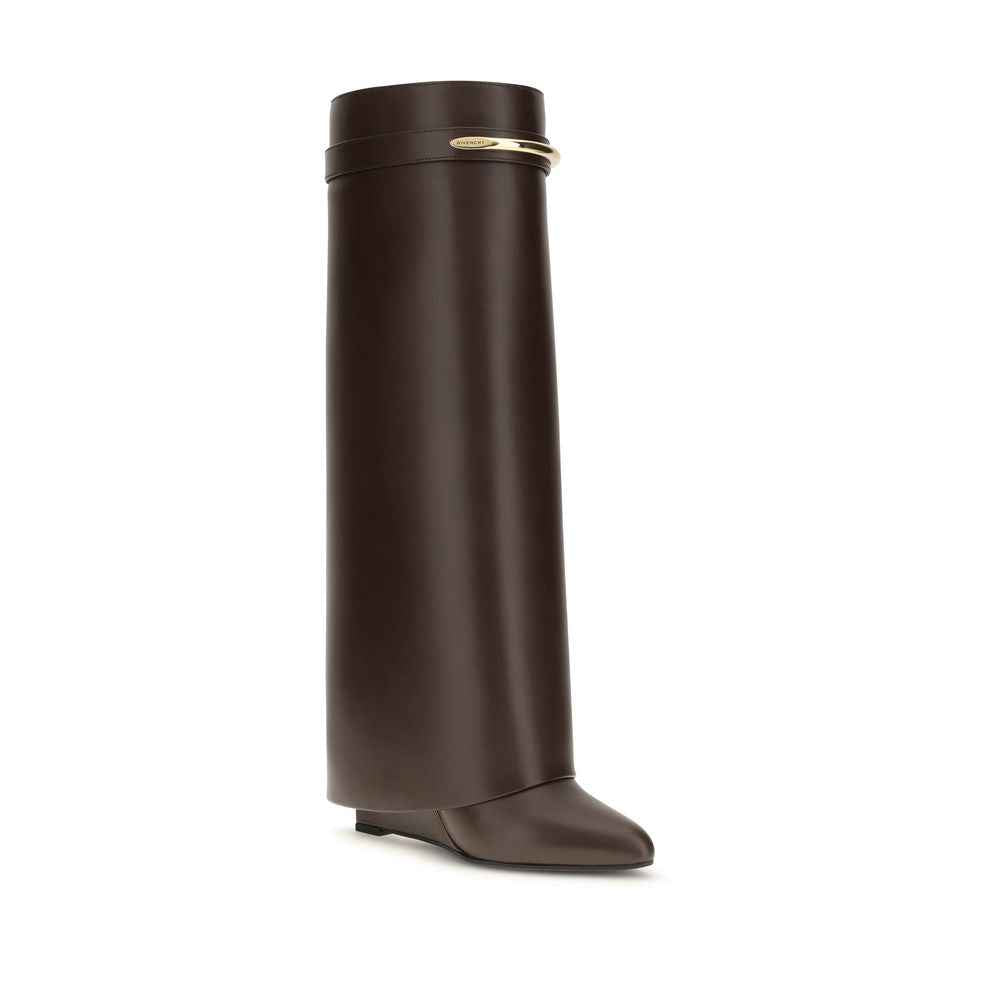 Givenchy Brown Calf Leather Bos Taurus High Heel Boots