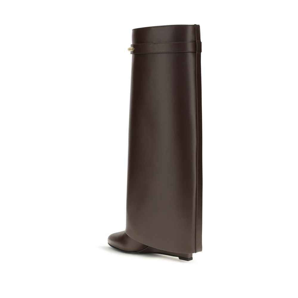 Givenchy Brown Calf Leather Bos Taurus High Heel Boots