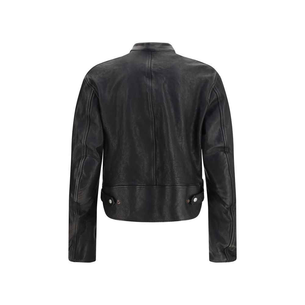 Gucci Black Buffalo Leather Bomber