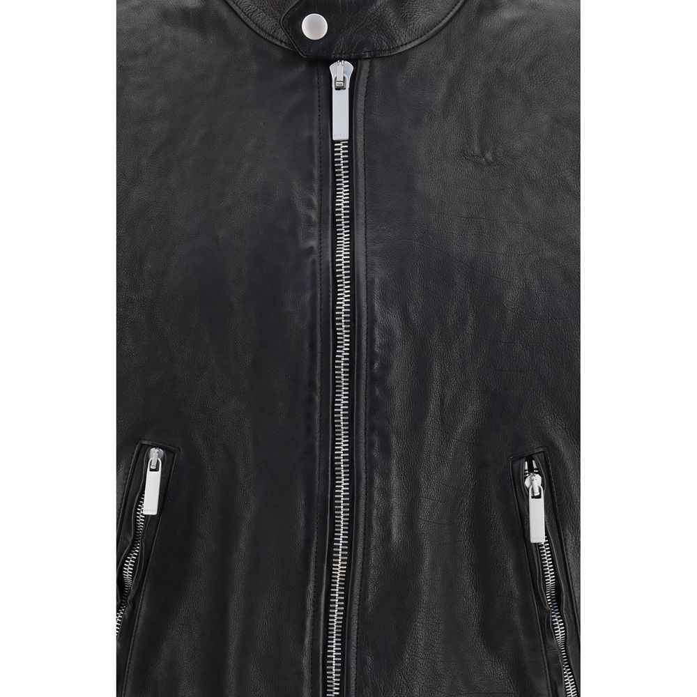 Gucci Black Buffalo Leather Bomber