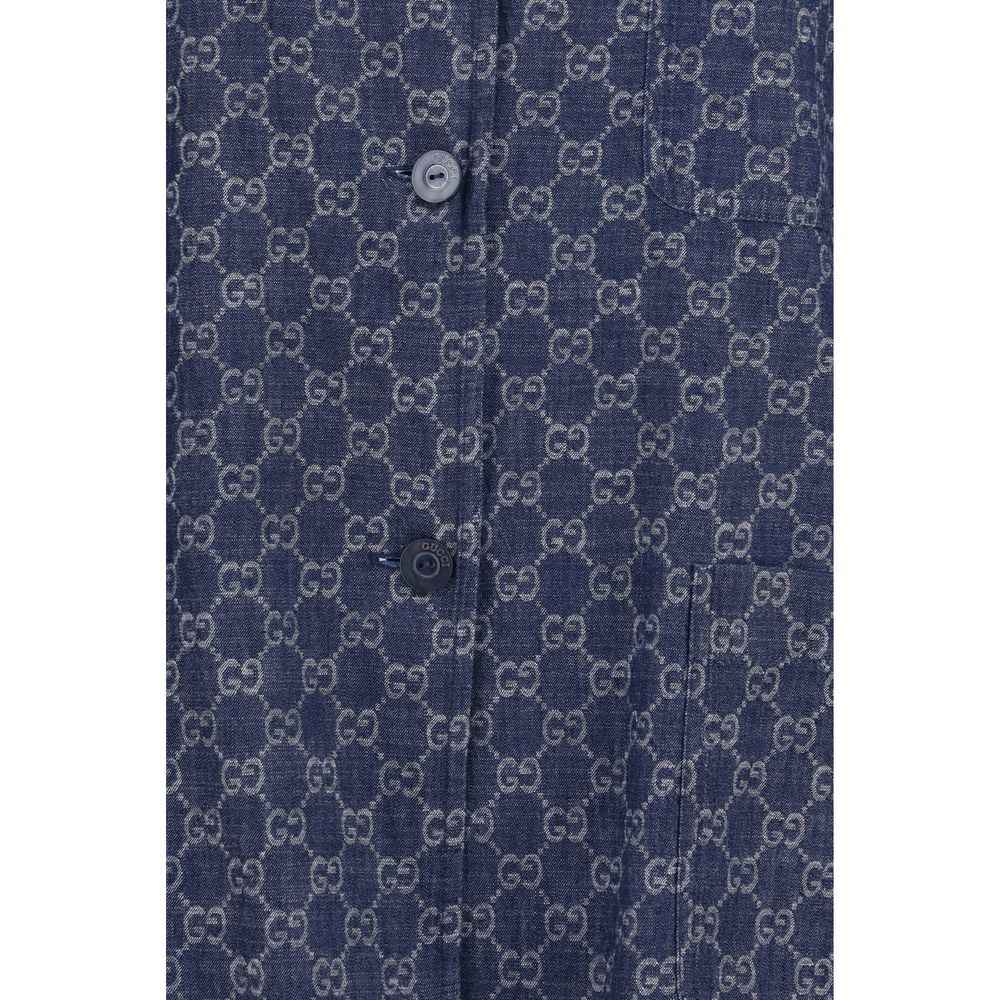 Gucci Blue Cotton Full-Length Jacket