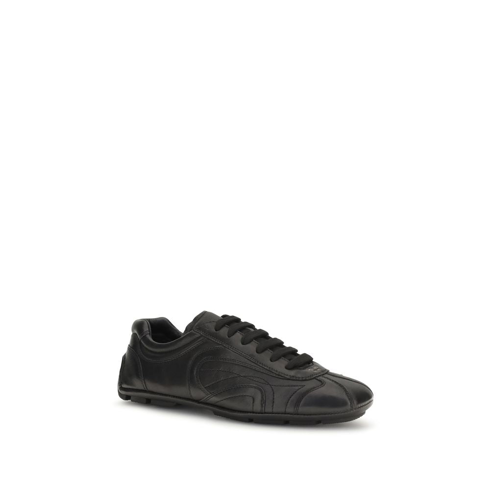 Prada Black Lamb Ovis Aries Aries Low Top Sneakers