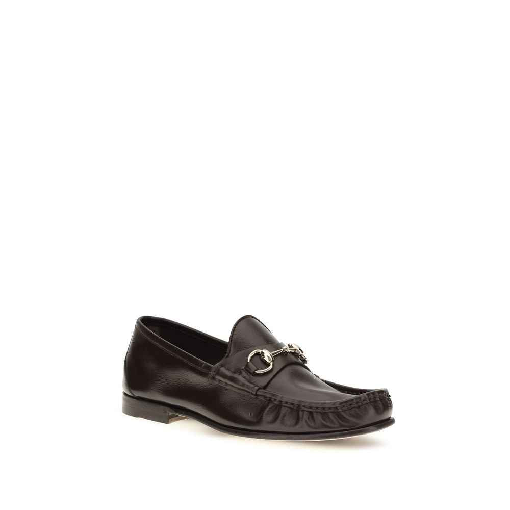 Gucci Brown Calf Leather Bos Taurus Slip-On Loafers