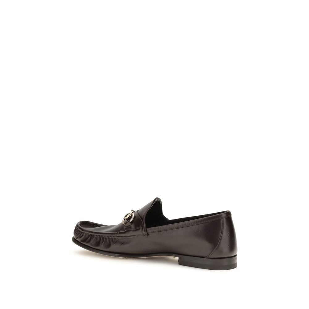 Gucci Brown Calf Leather Bos Taurus Slip-On Loafers