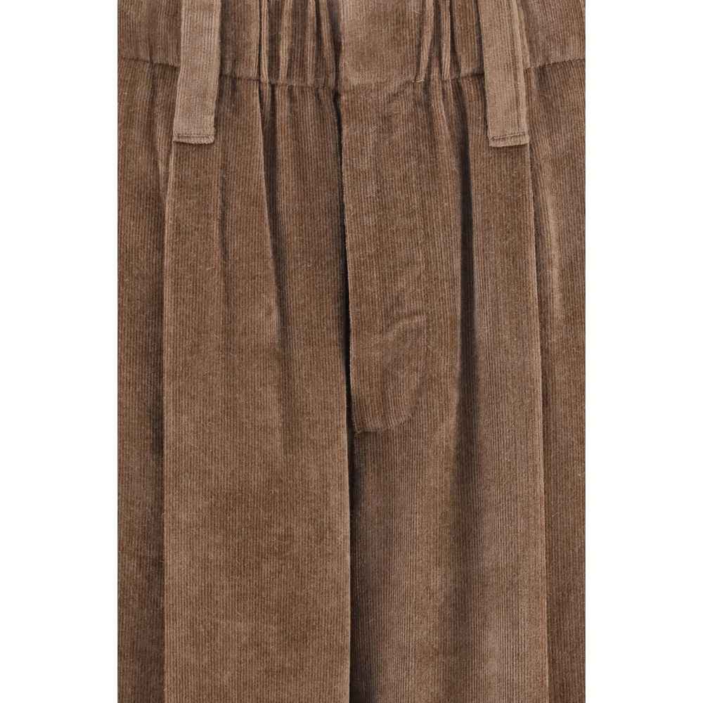 Brunello Cucinelli Brown Viscose Casual Pants
