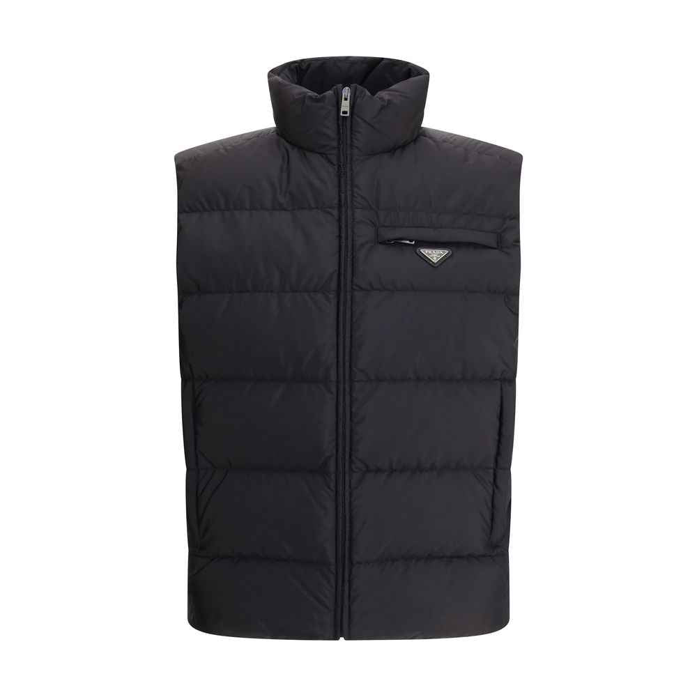 Prada Black Recycled Polyamide Sleeveless Jacket