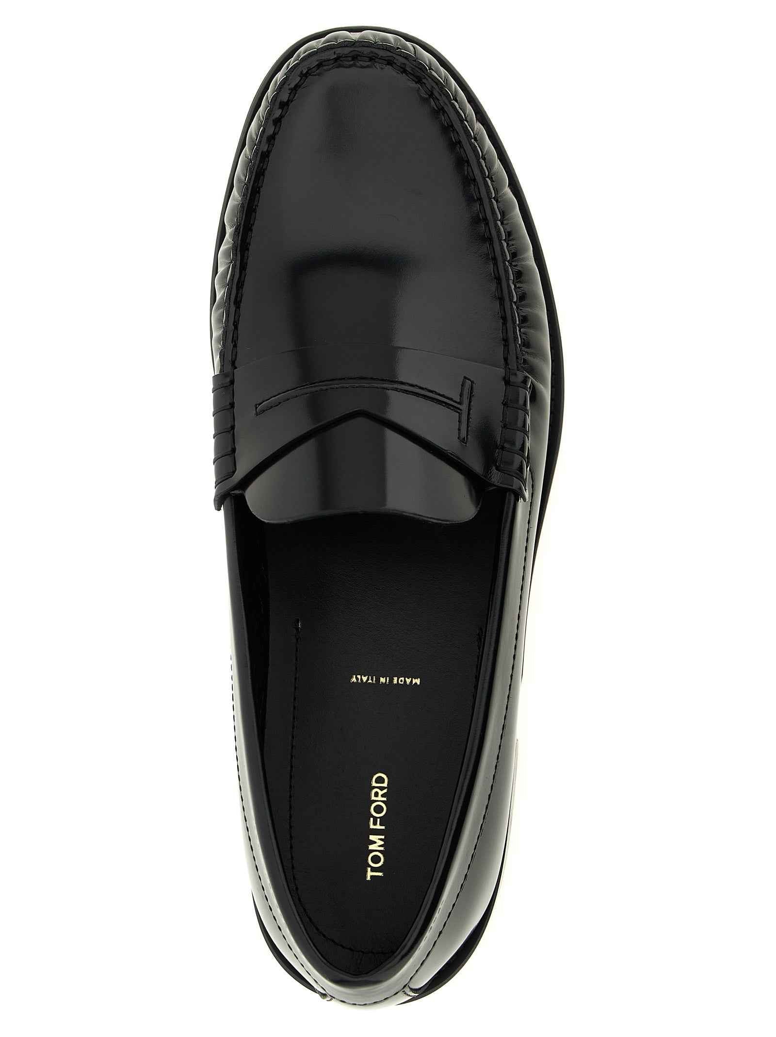 Tom Ford Black Calfskin Slip-On Loafers