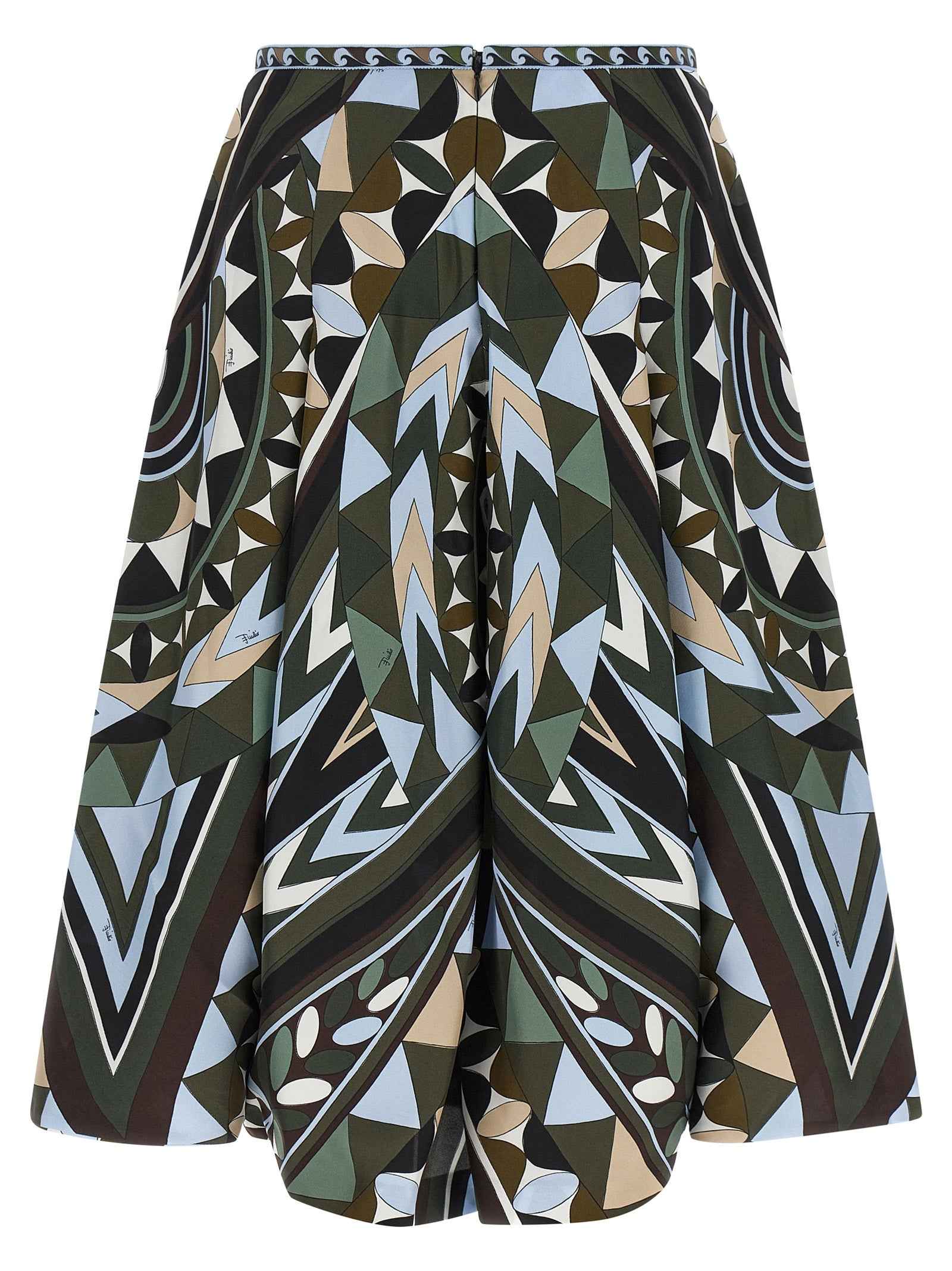 Emilio Pucci Multicolor Silk Midi Skirt