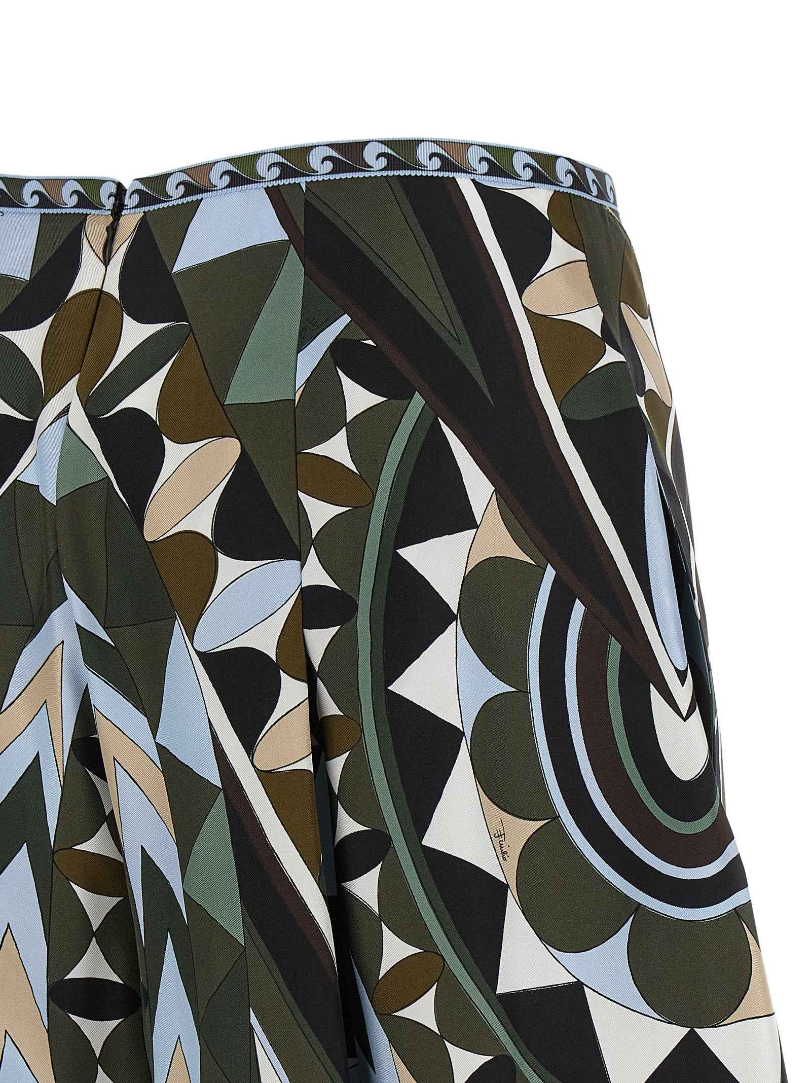Emilio Pucci Multicolor Silk Midi Skirt