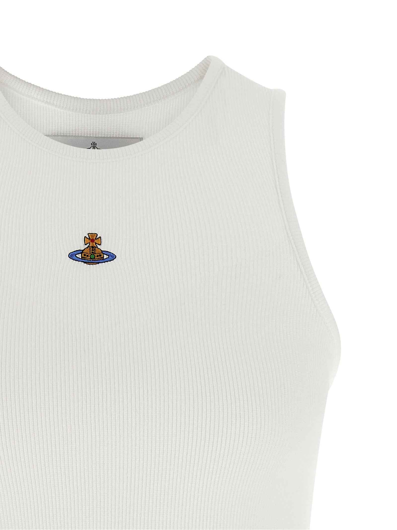 Vivienne Westwood White Cotton Sleeveles T-Shirt