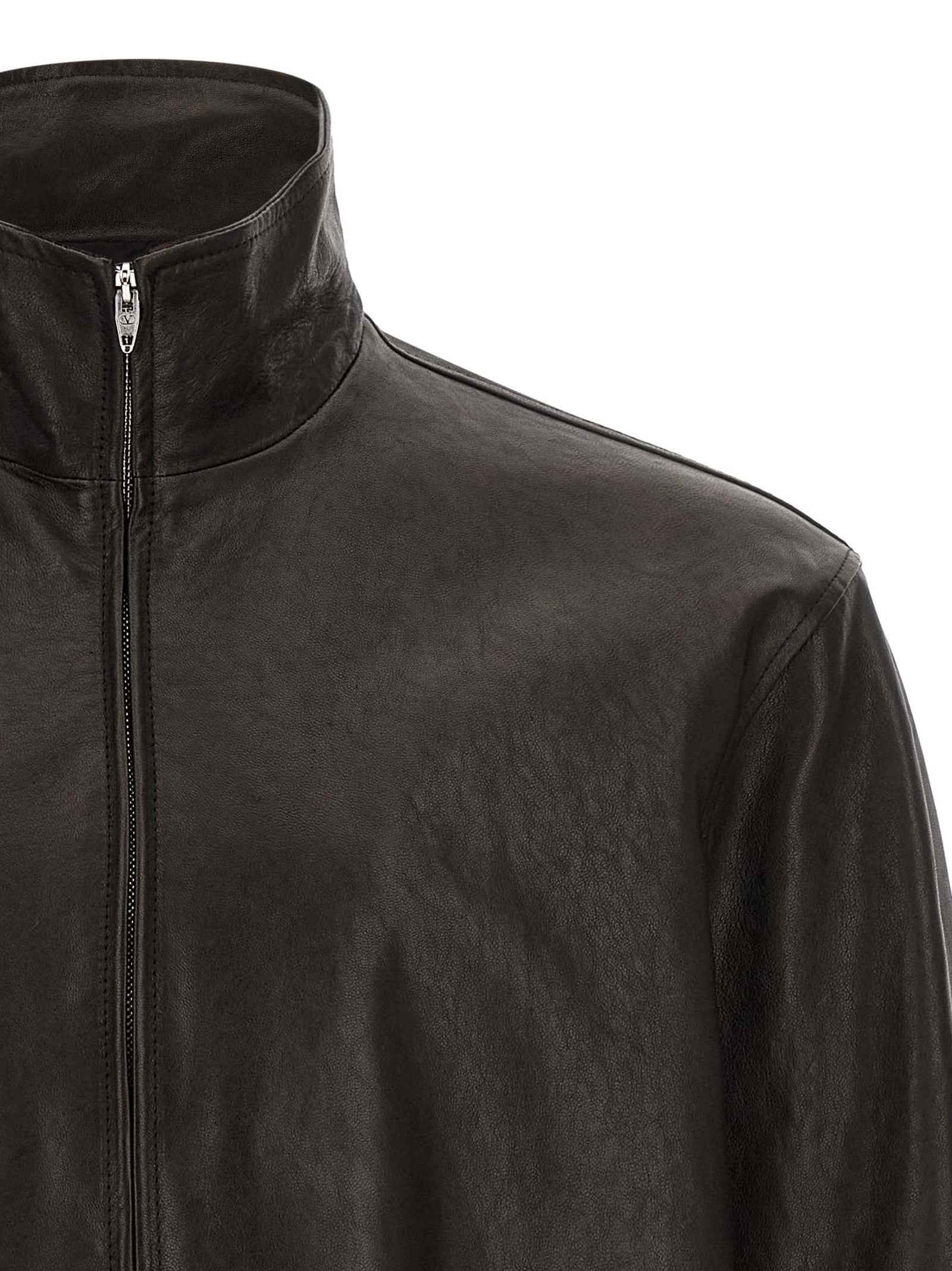 Valentino Garavani Black Calfskin Leather Jacket