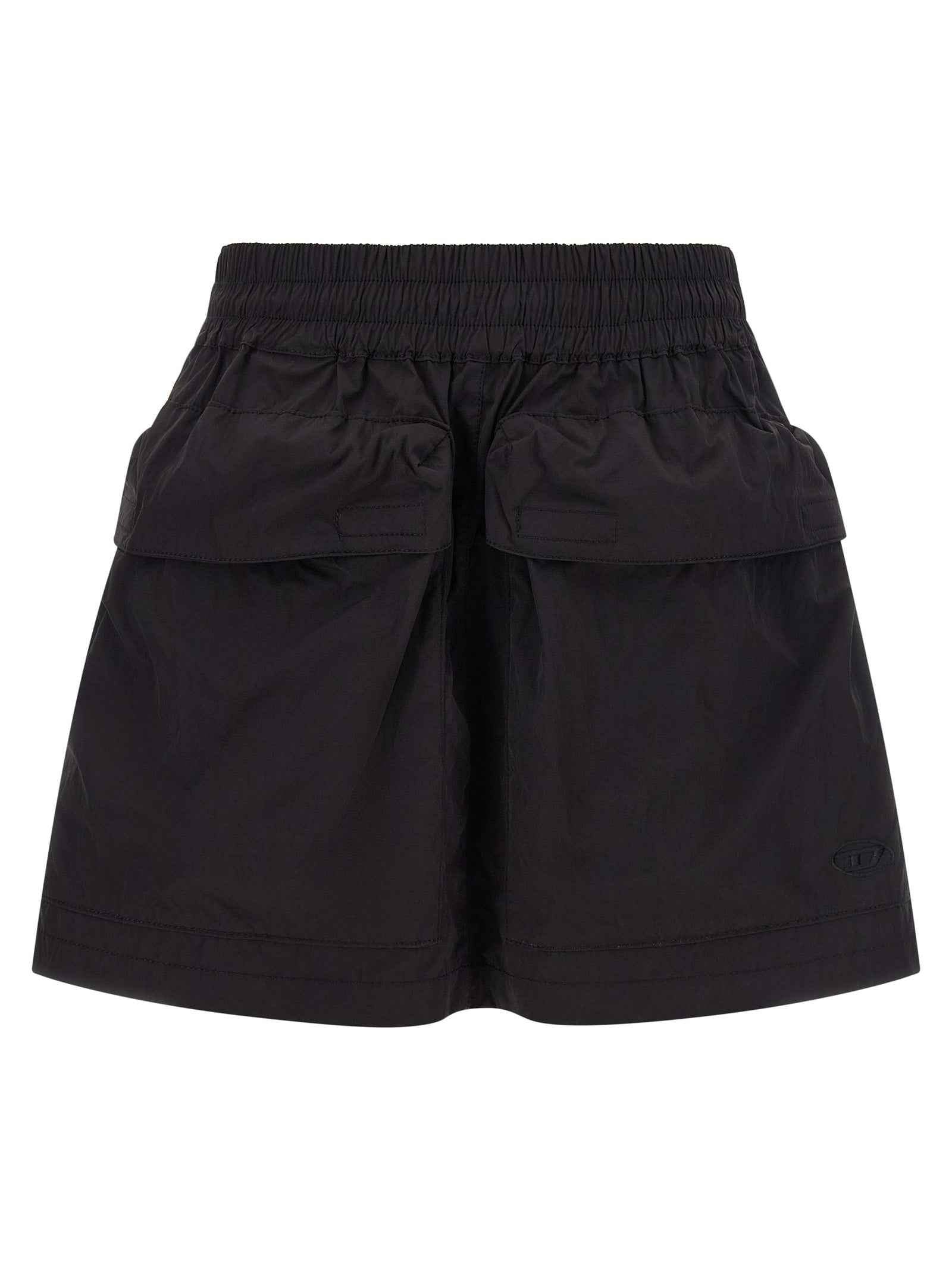 Diesel Black Polyamide Long Skirt