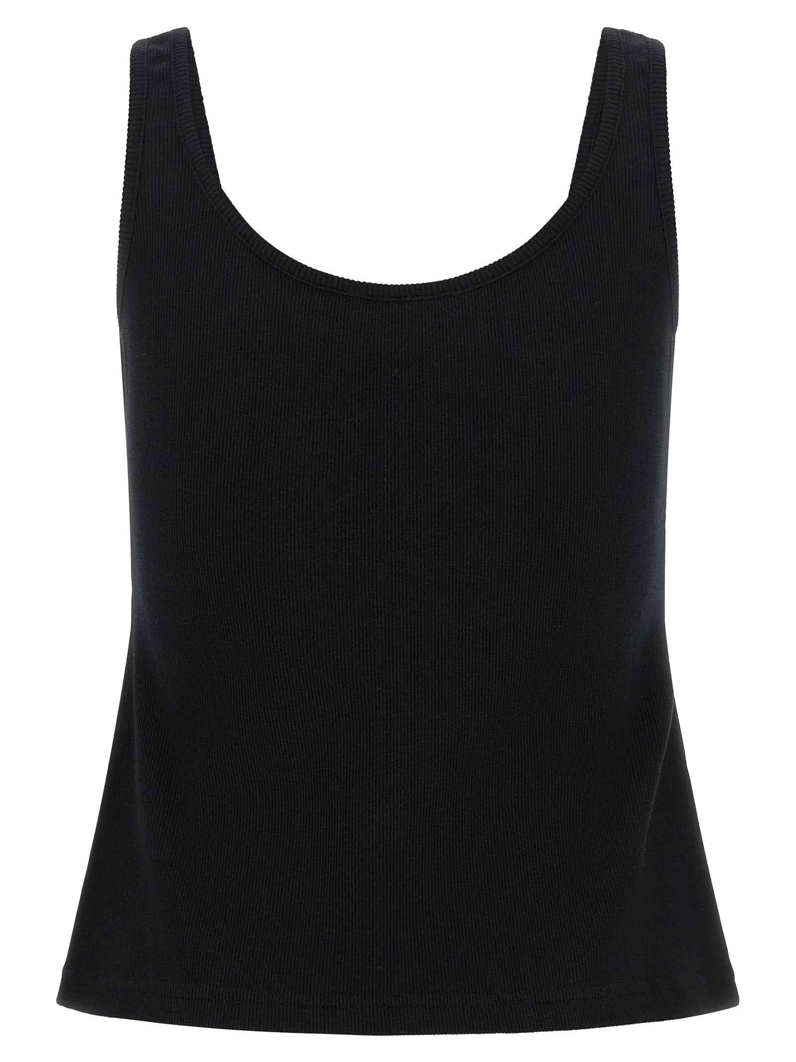 Off-White Black Cotton Tank Tops