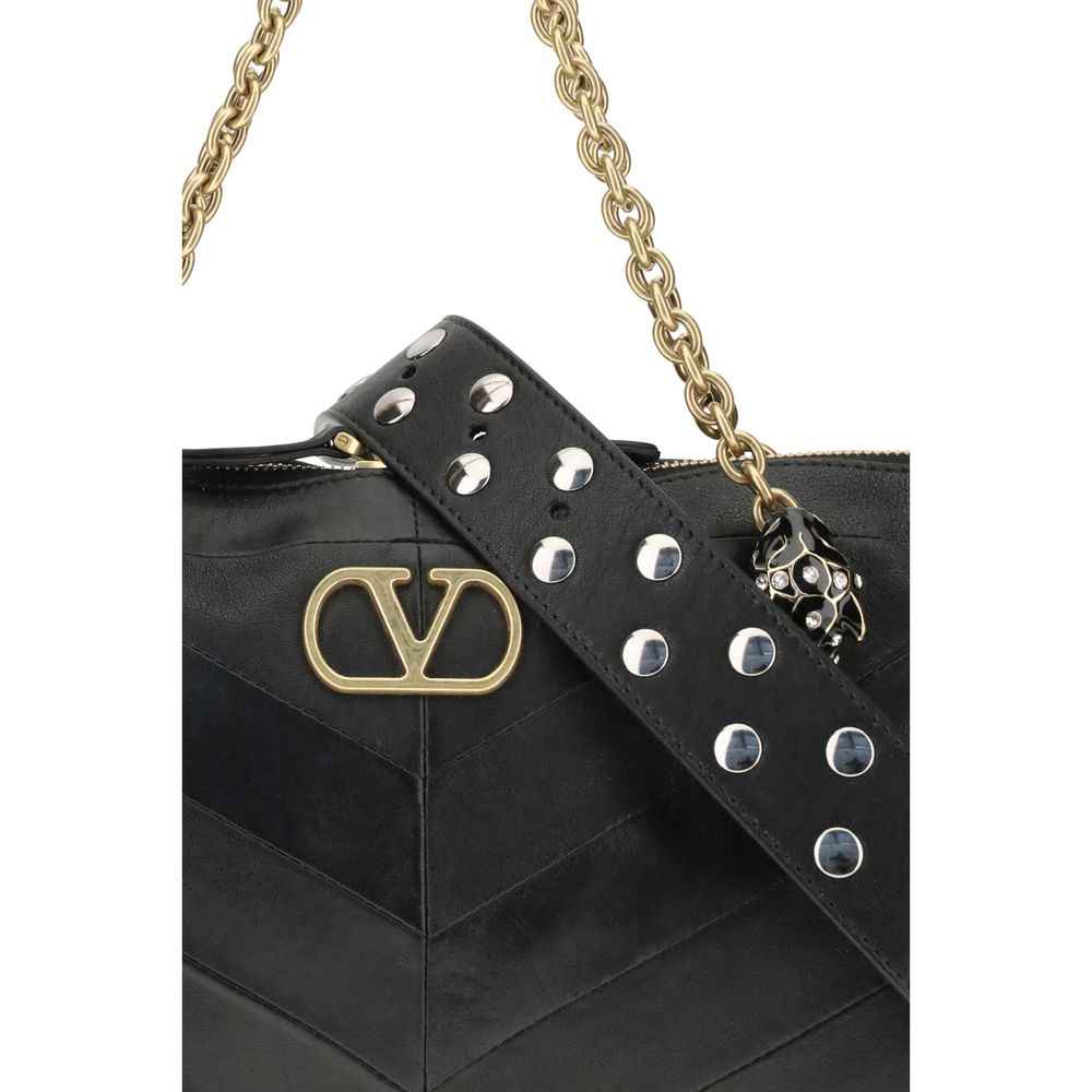 Valentino Garavani Black Lamb Ovis Aries Aries Shoulder Bag