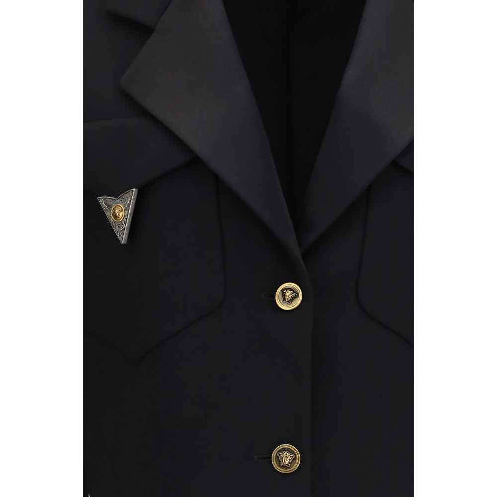 Versace Black Wool Oves Aries Blazer
