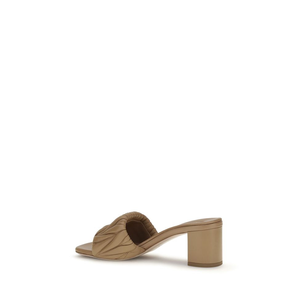 Miu Miu Beige Lamb Ovis Aries Aries Platform Sandals
