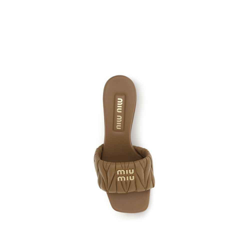 Miu Miu Beige Lamb Ovis Aries Aries Platform Sandals