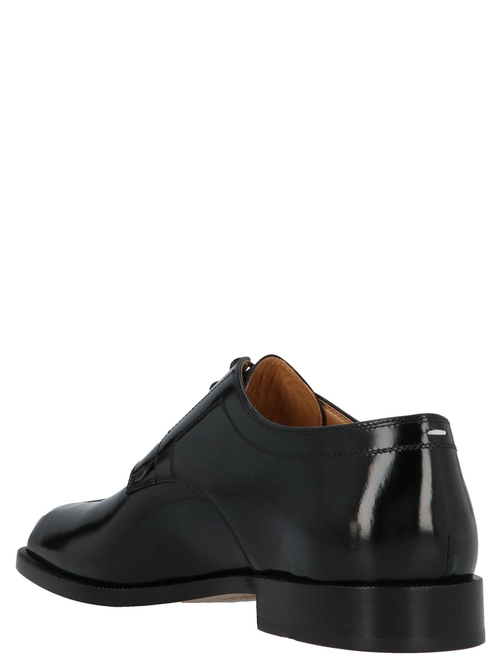 Maison Margiela Black Calfskin Oxfords And Derbies