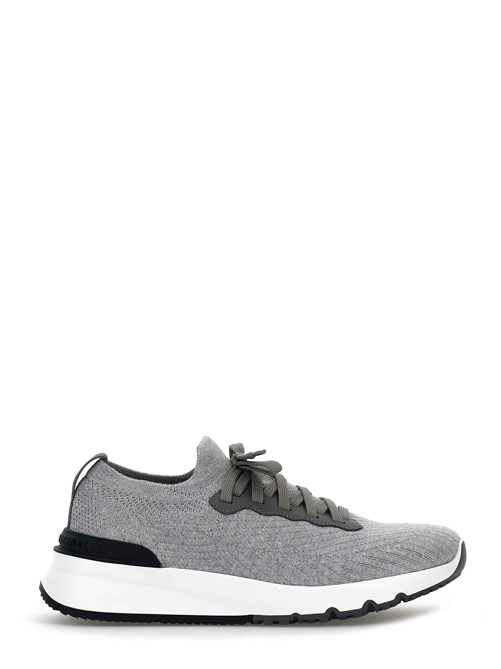 Brunello Cucinelli Gray Cotton Athletic Sneakers