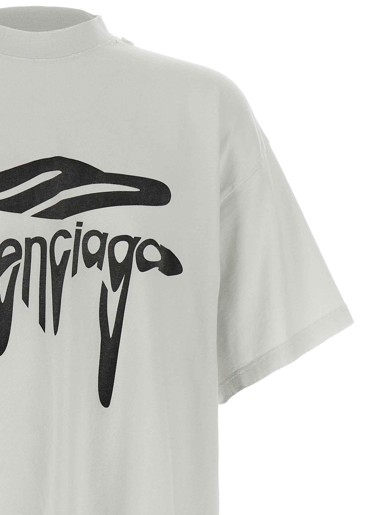 Balenciaga White Cotton T-Shirt