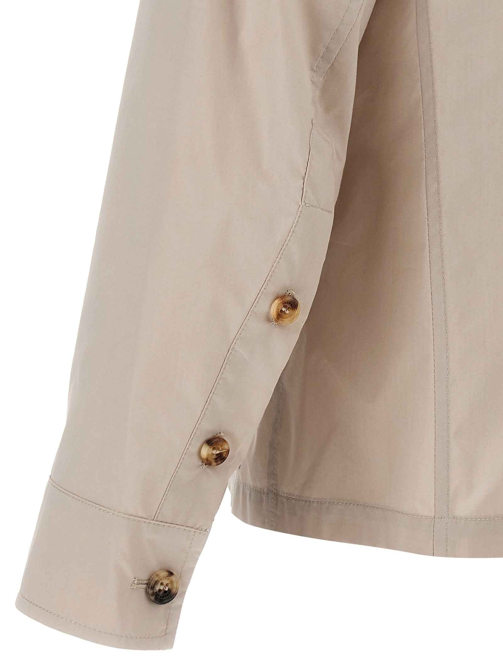 Brunello Cucinelli Beige Cotton Full-Length Jacket