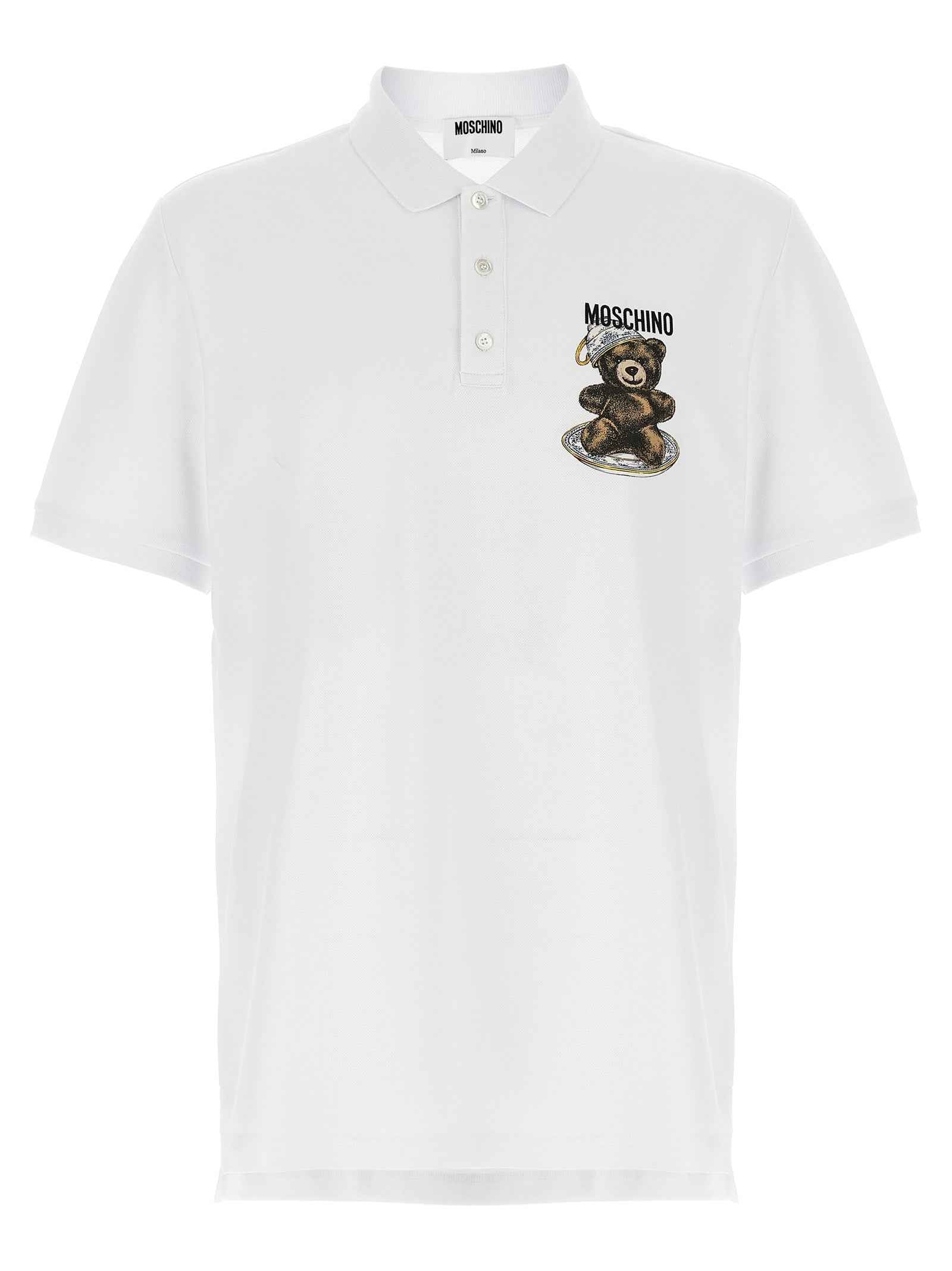 Moschino White Cotton Polo Shirt