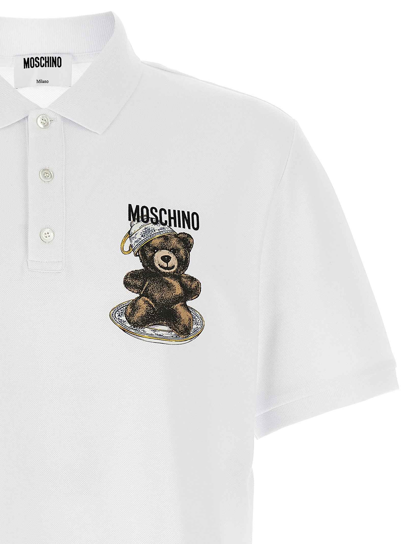 Moschino White Cotton Polo Shirt