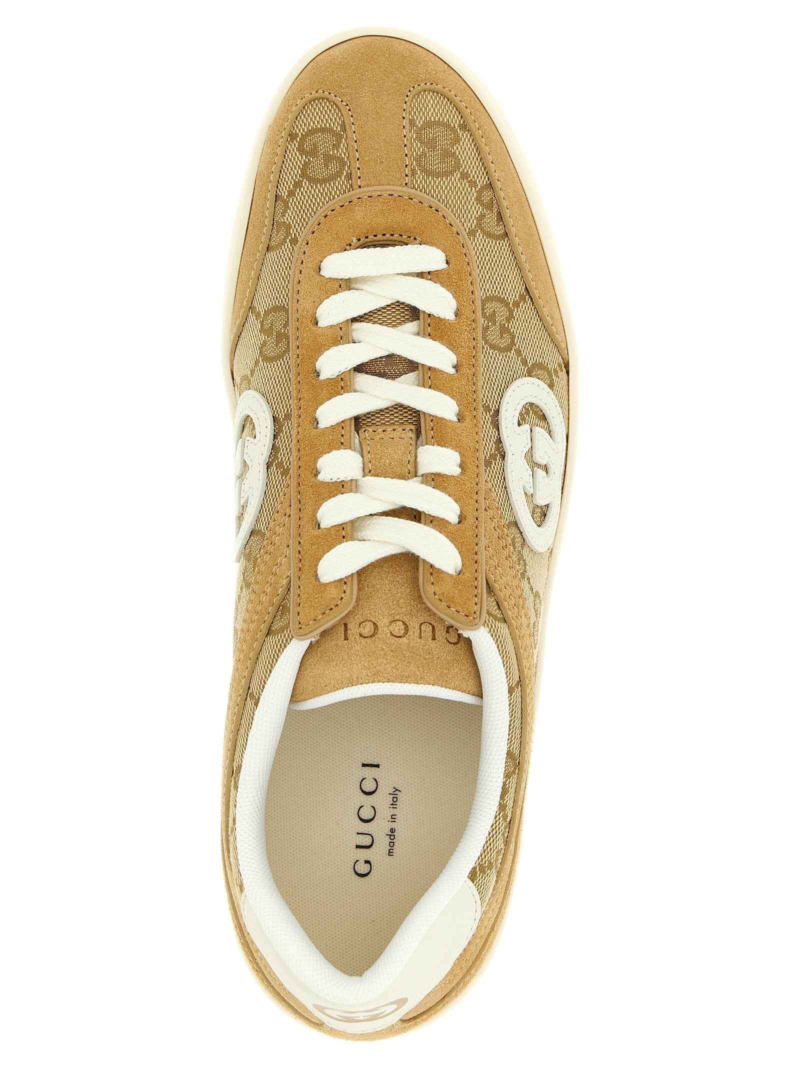 Gucci Beige Calfskin Low Top Sneakers