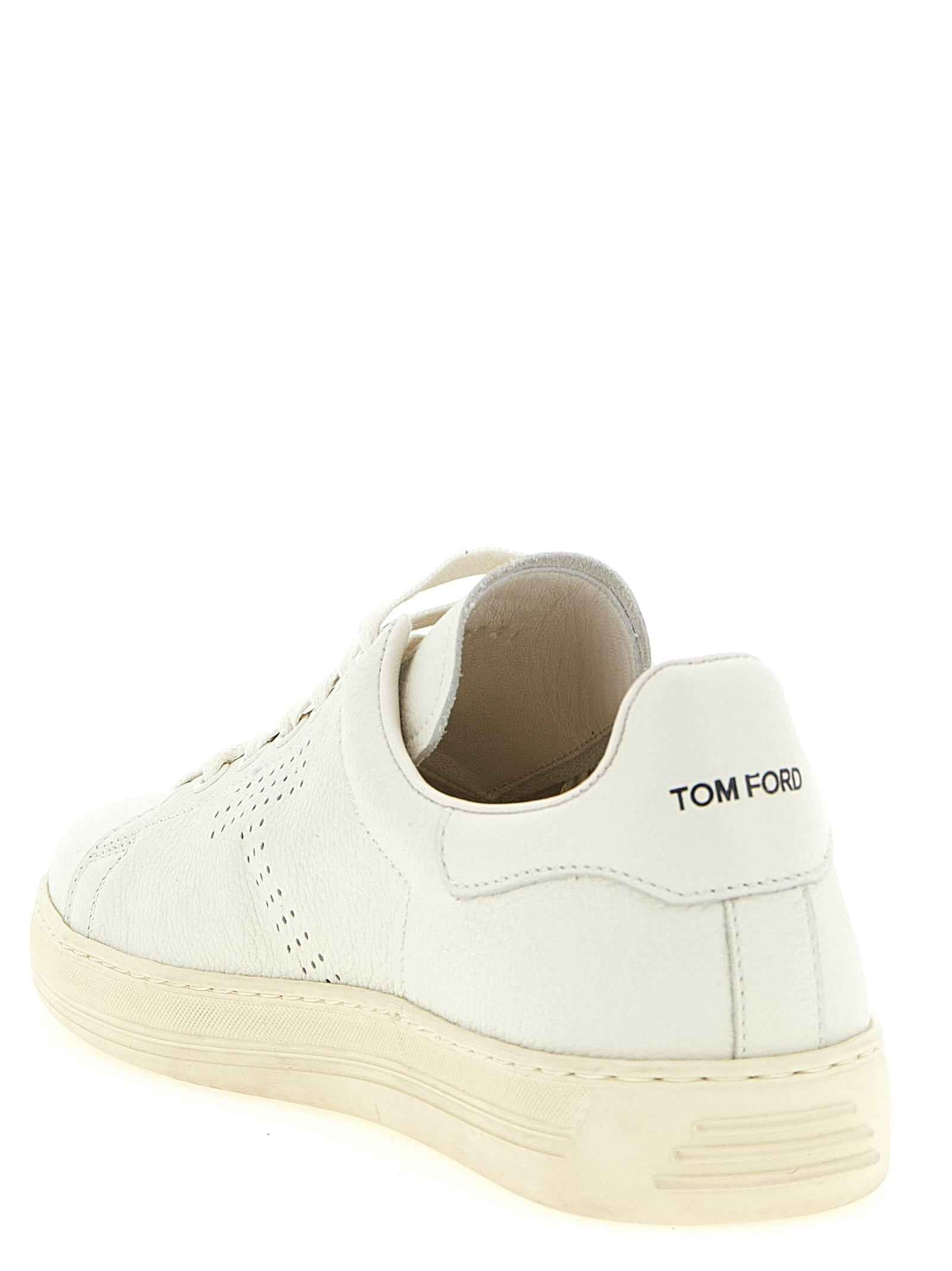 Tom Ford White Leather Low Top Sneakers