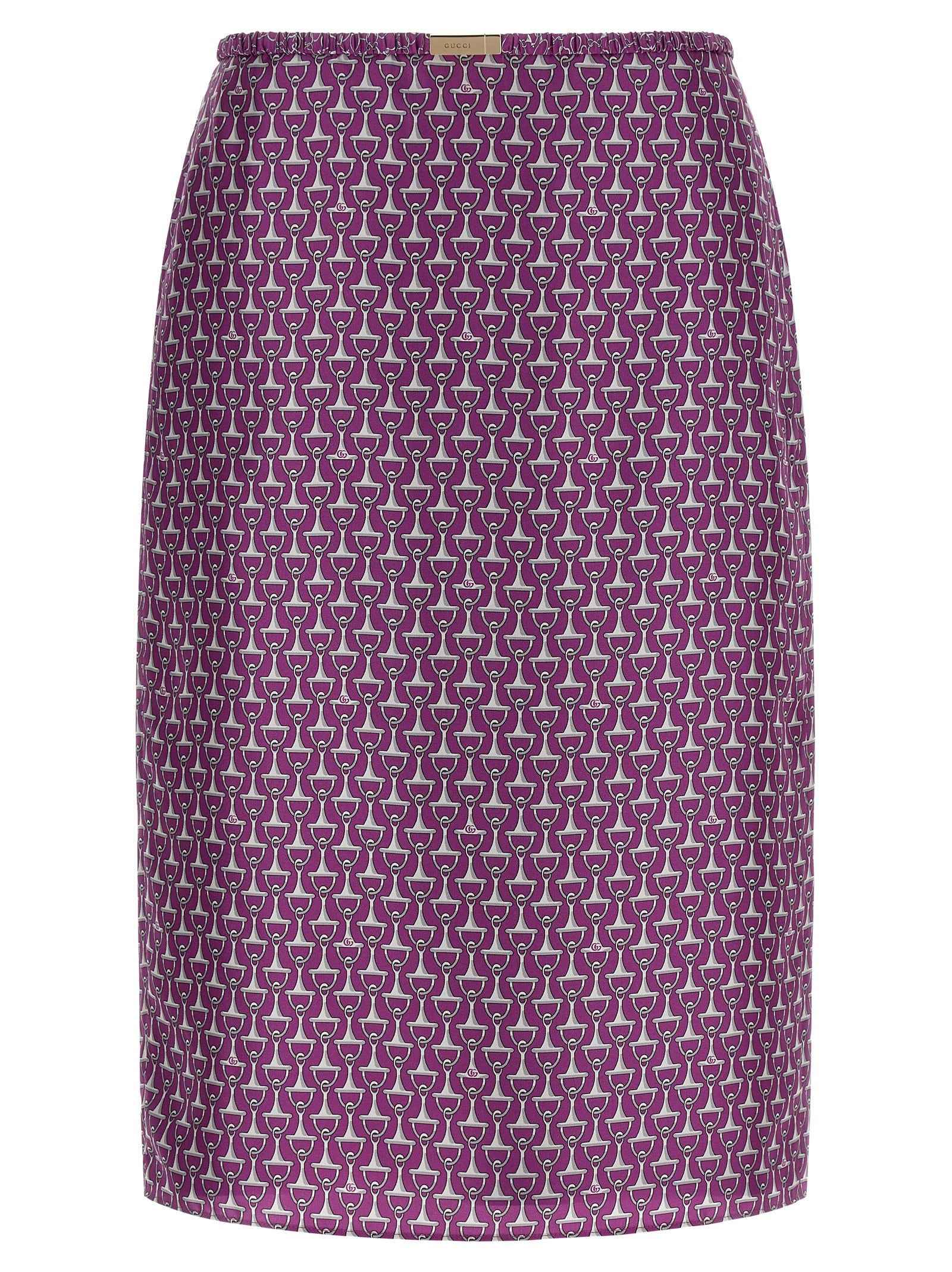 Gucci Purple Silk Midi Skirt