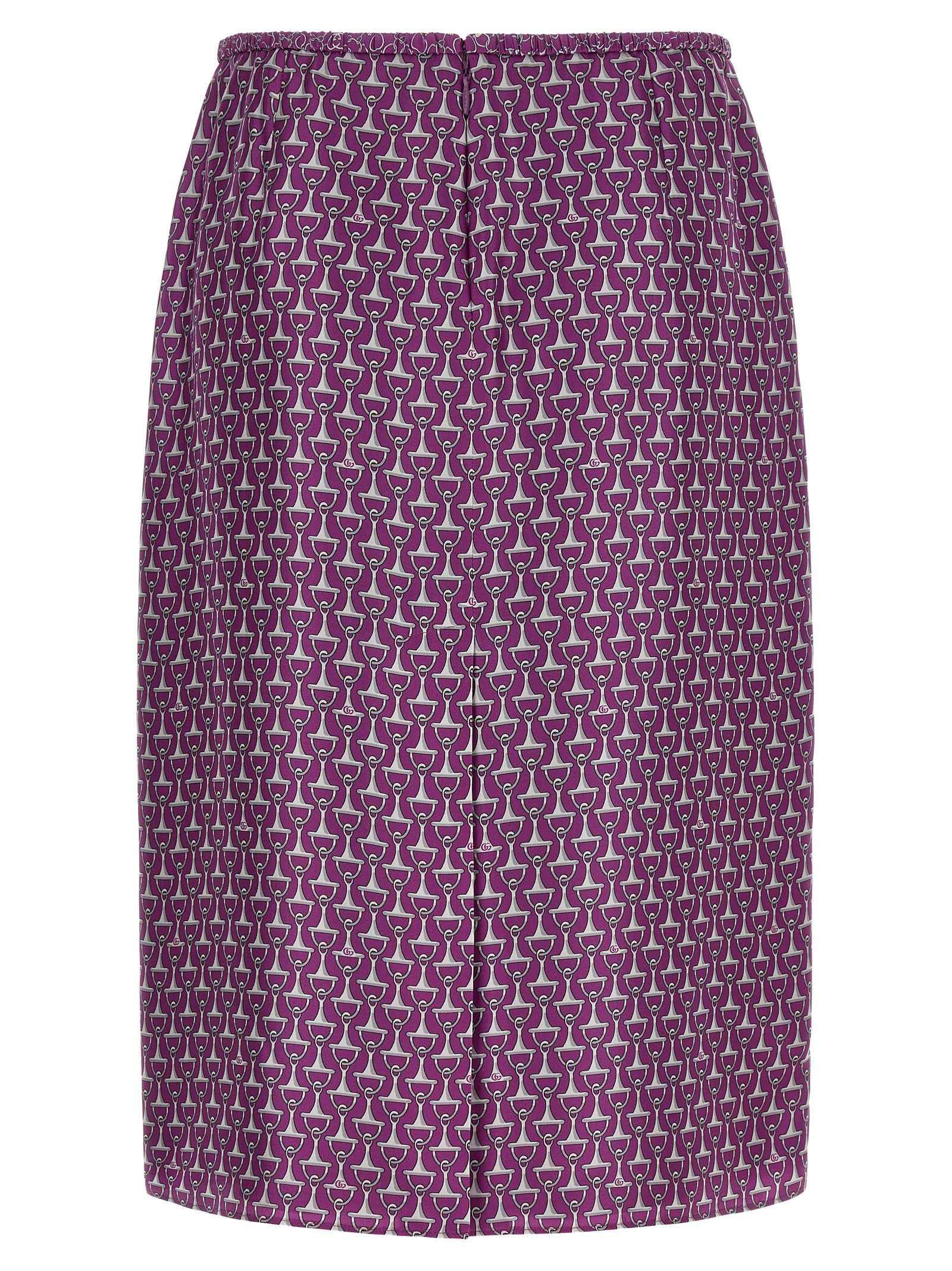 Gucci Purple Silk Midi Skirt