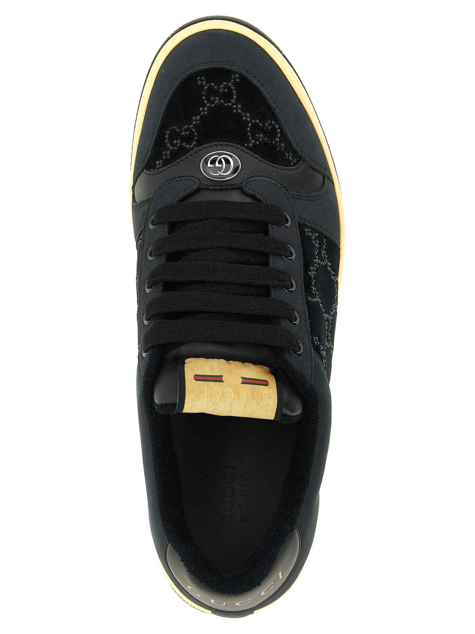 Gucci Black Cotton Low Top Sneakers