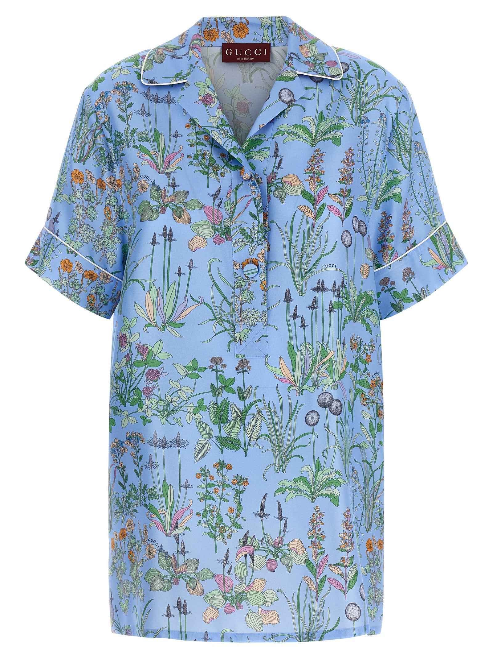 Gucci Blue Silk Blouse