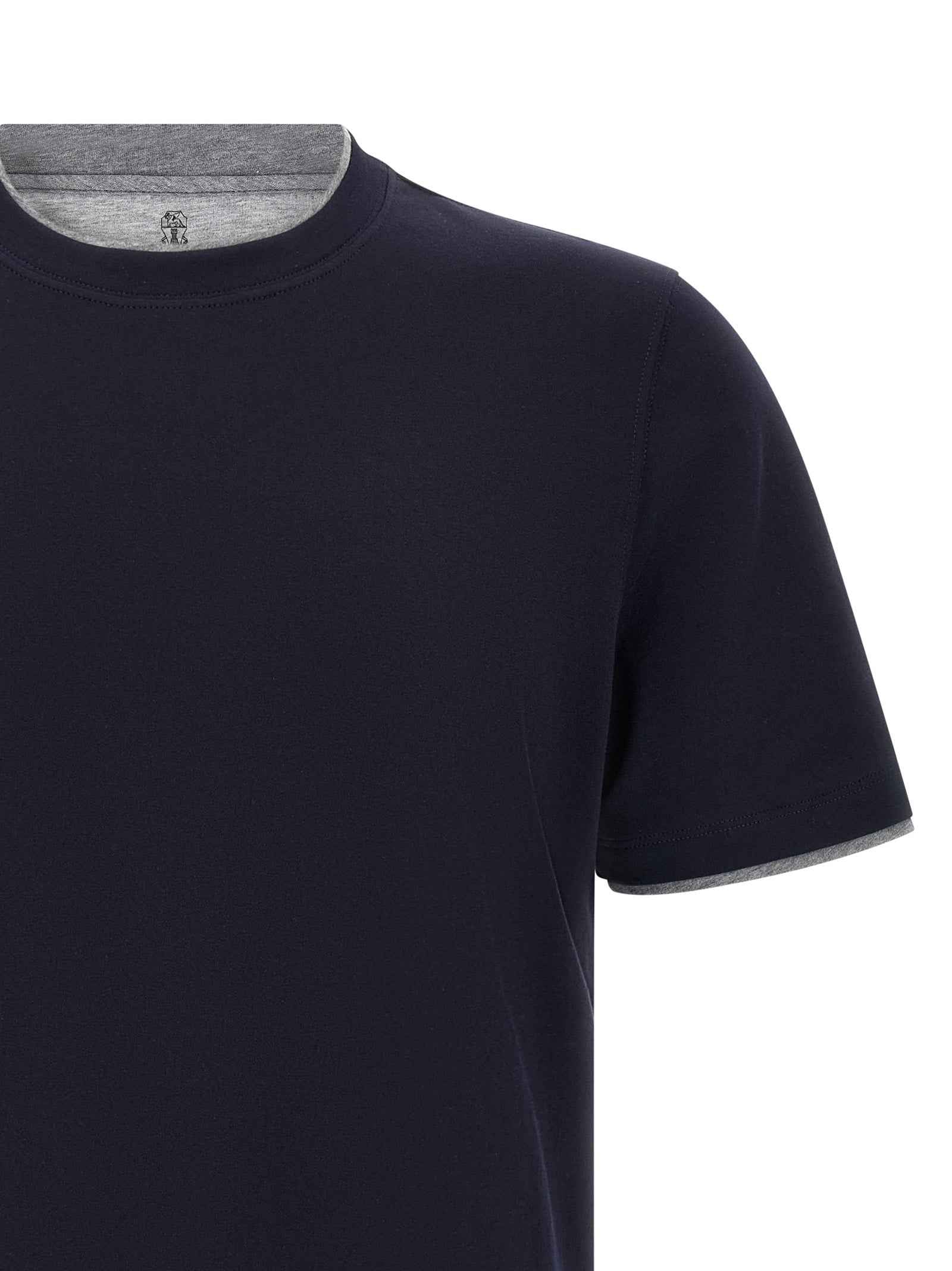 Brunello Cucinelli Blue Cotton T-Shirt