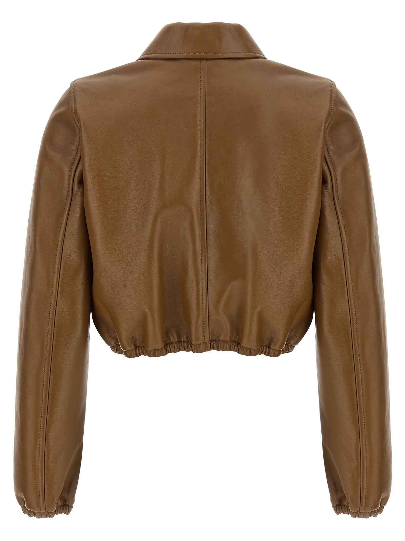 Gucci Beige Lamb Leather Leather Jacket