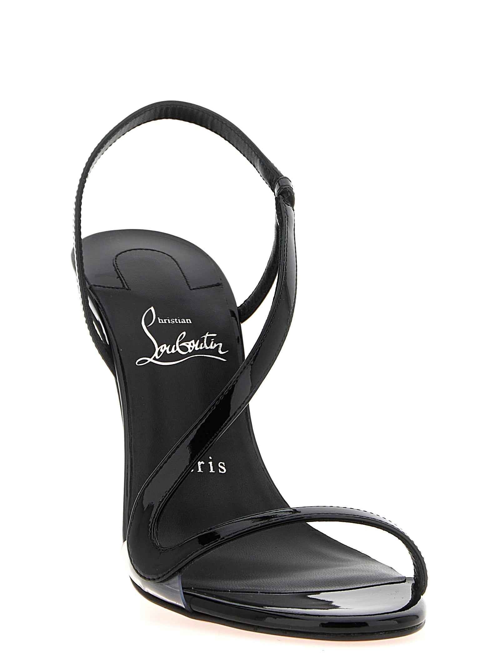 Christian Louboutin Black Calfskin Stiletto Heel Sandals