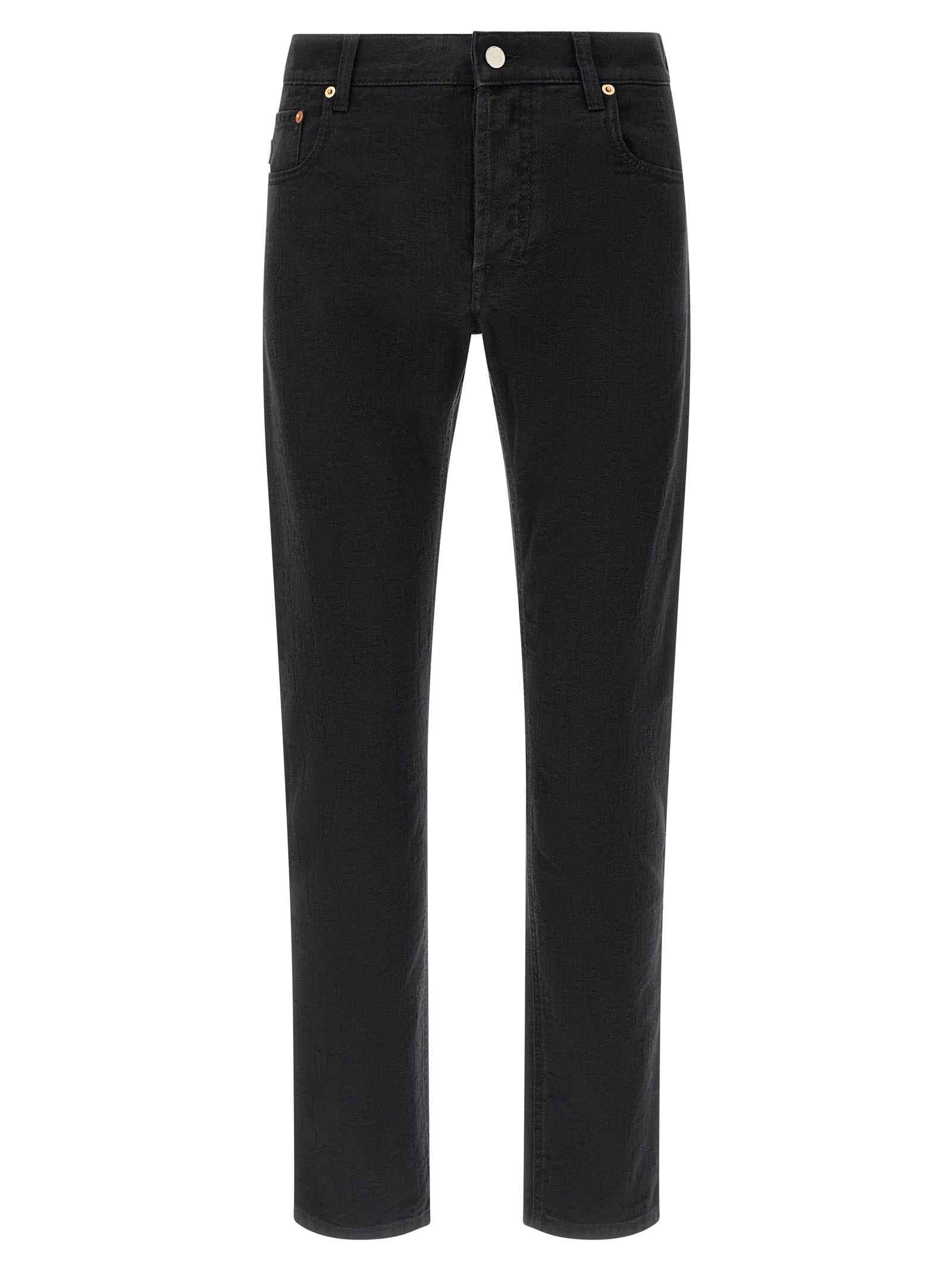 Gucci Black Cotton Straight-Leg Jeans