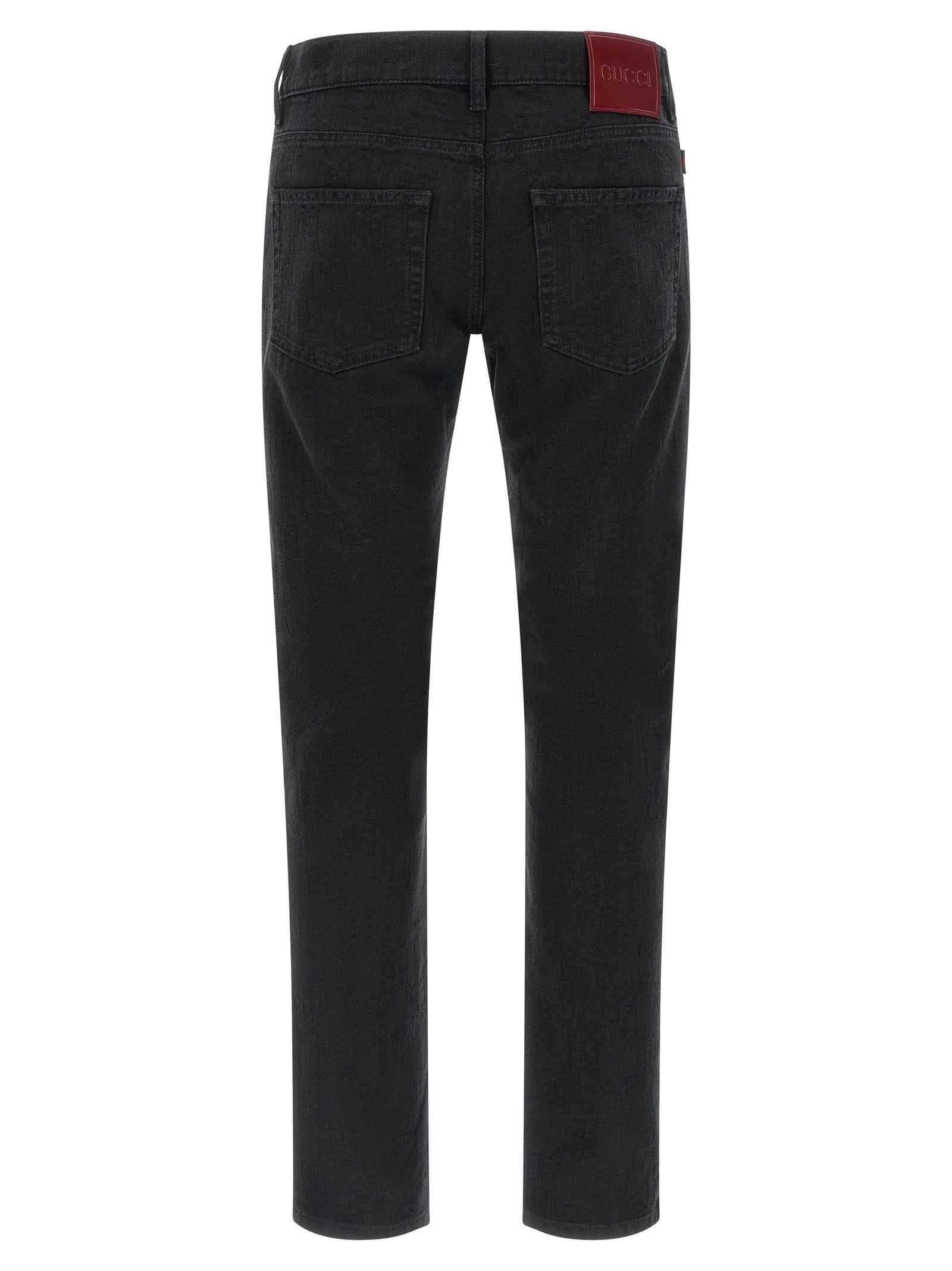 Gucci Black Cotton Straight-Leg Jeans