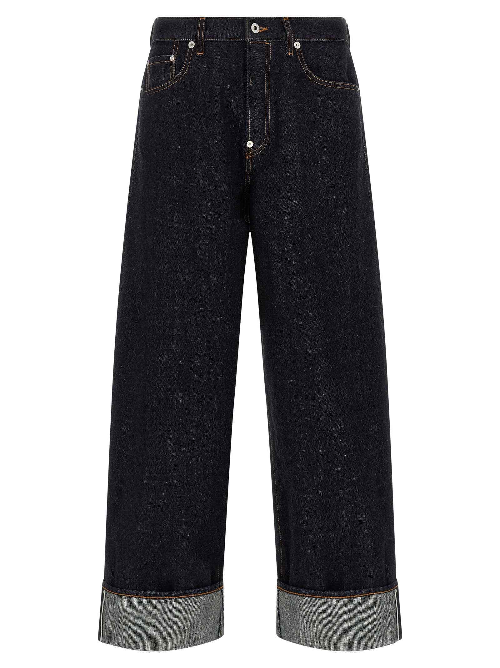 Kenzo Blue Cotton Straight-Leg Jeans