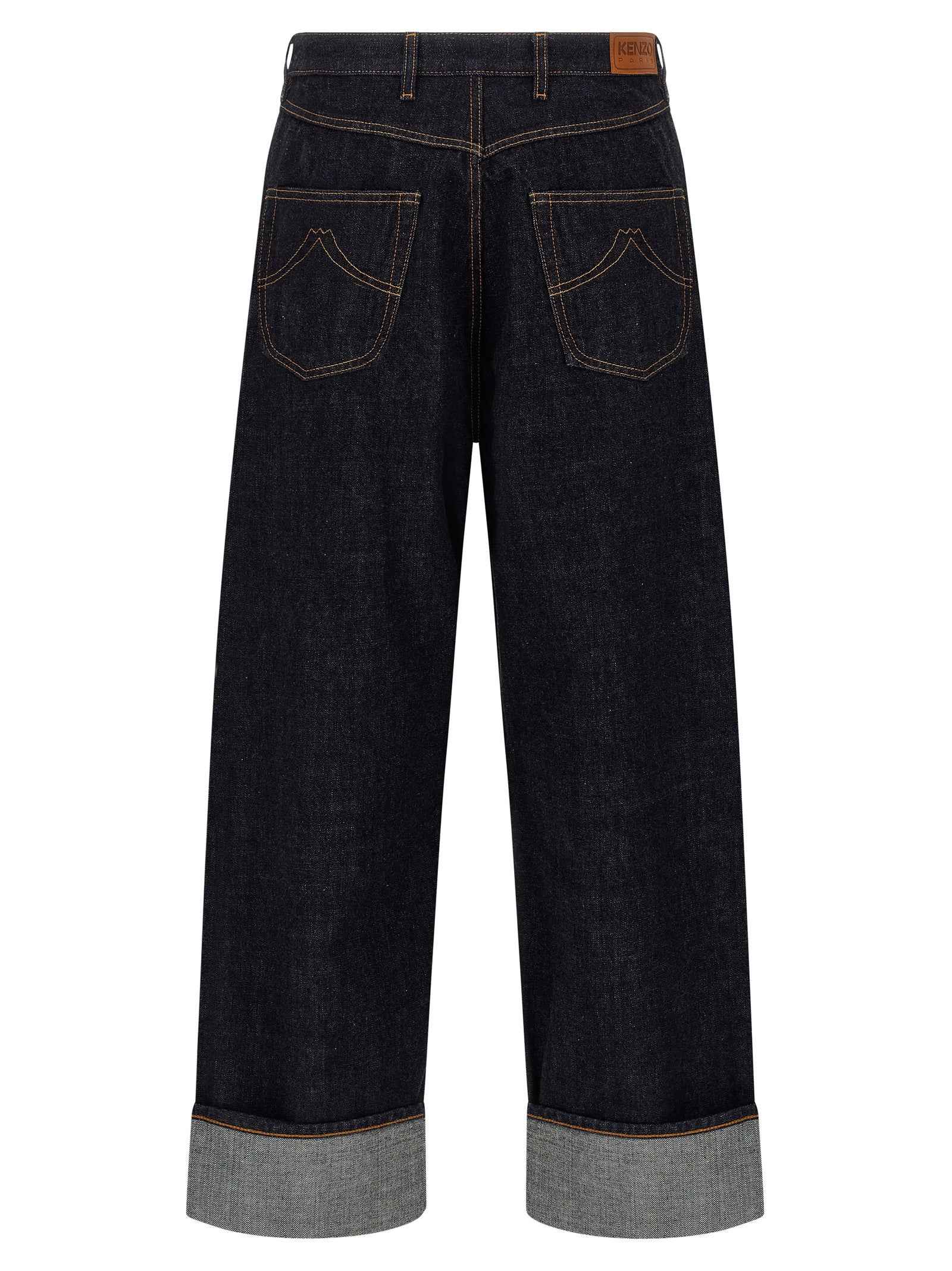 Kenzo Blue Cotton Straight-Leg Jeans