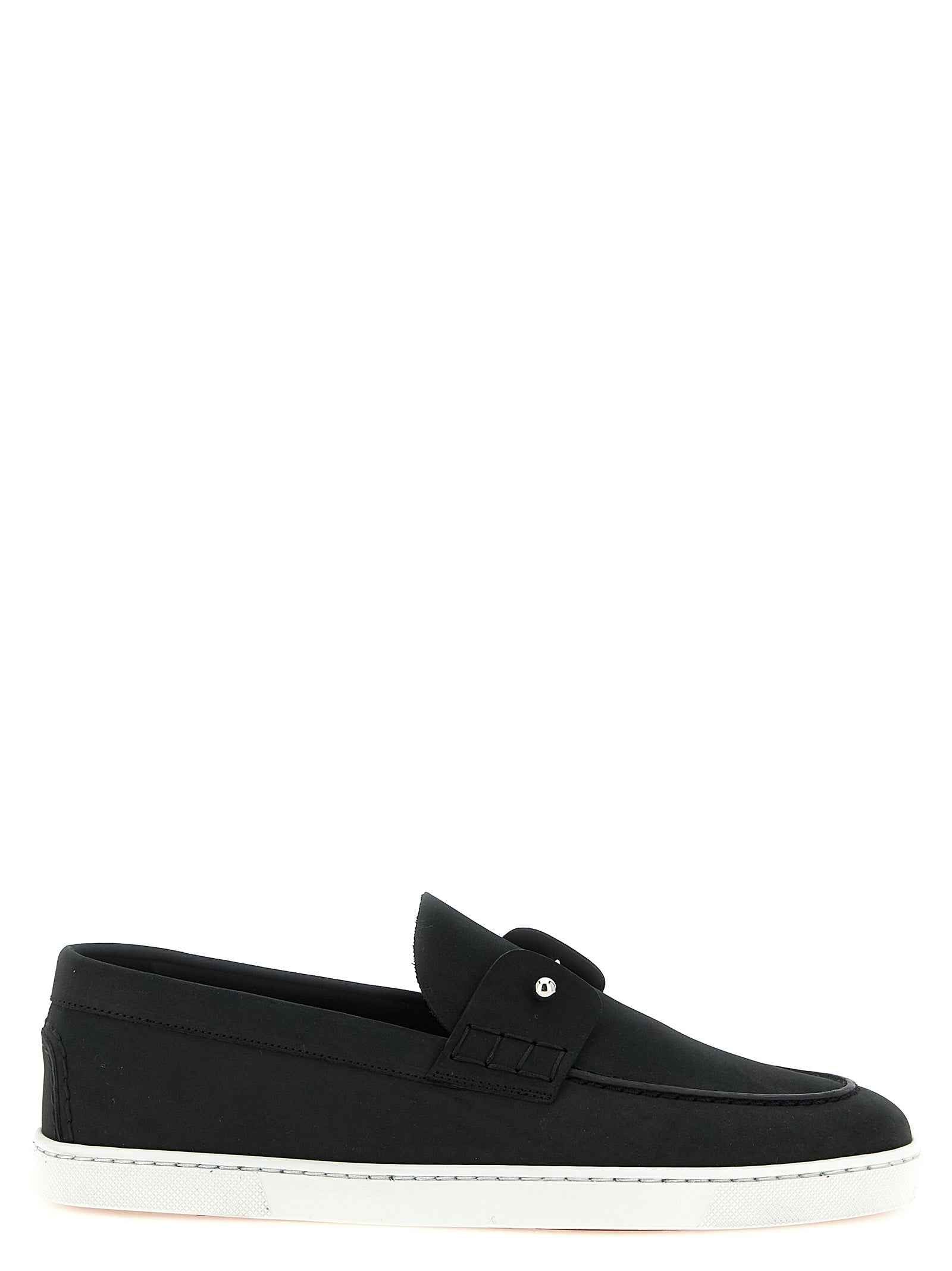 Christian Louboutin Black Calfskin Slip-On Loafers