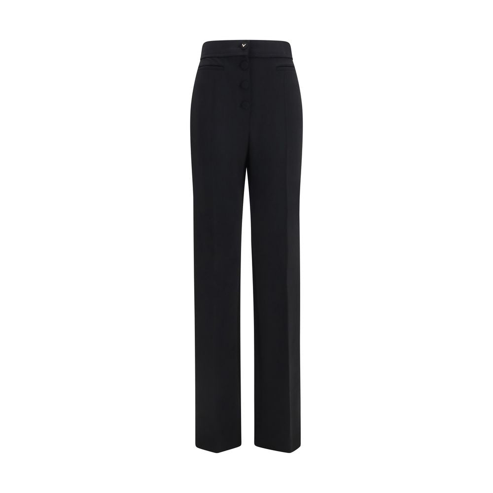 Valentino Garavani Black Wool Oves Aries Flared Pants