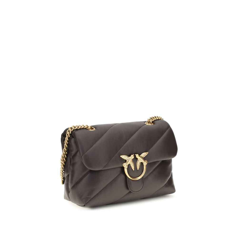 PINKO Brown Calf Leather Bos Taurus Shoulder Bag