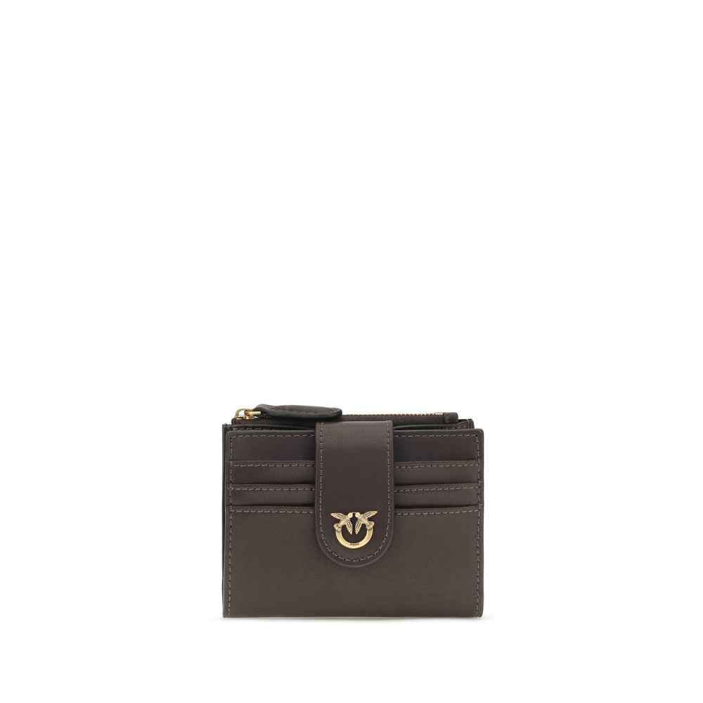 PINKO Brown Calf Leather Bos Taurus Wallet