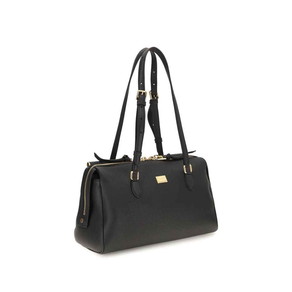 Dolce & Gabbana Black Calf Leather Bos Taurus Shoulder Bag